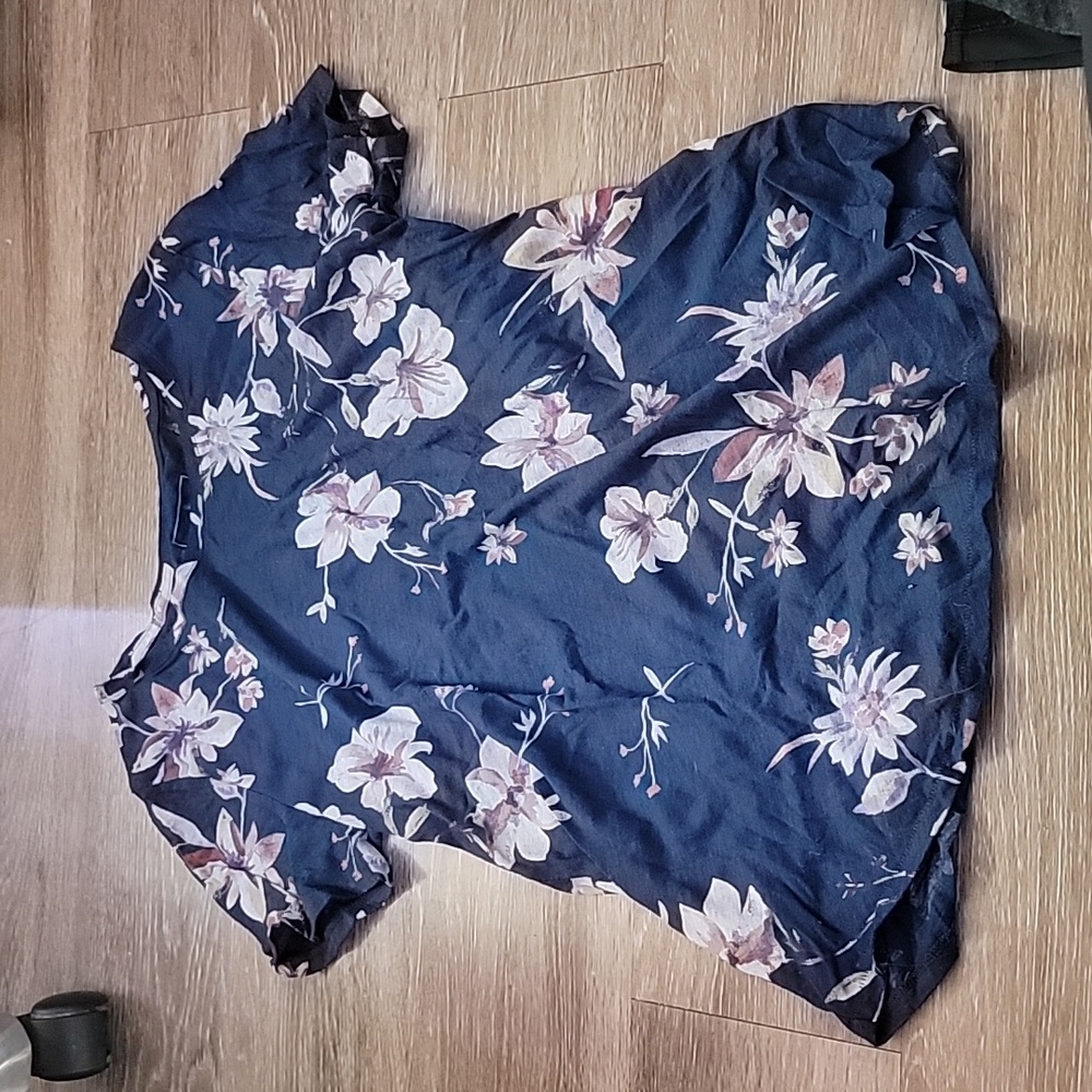 Sonoma Everyday T-Shirt Blue Floral XS